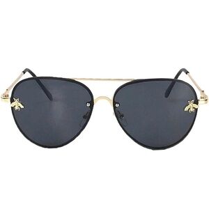 Gucci (knock off): Black aviators with bee accents